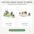 Two Tiny Counters, One Sweet Scene: Miniature Milk Tea and Coffee Shop Bundle