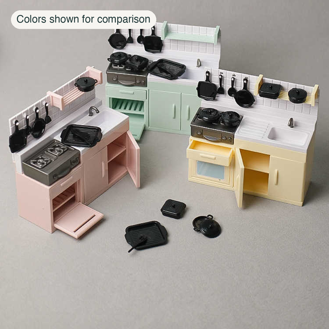Dinner Prep in Miniature: Sink and Stove Cabinet Set