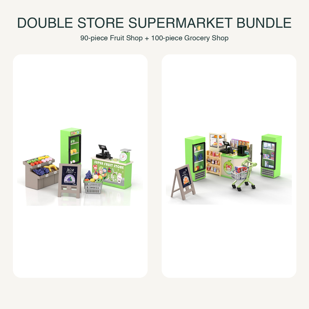 Double the Tiny Shopping: 90-Piece and 100-Piece Supermarket Bundle
