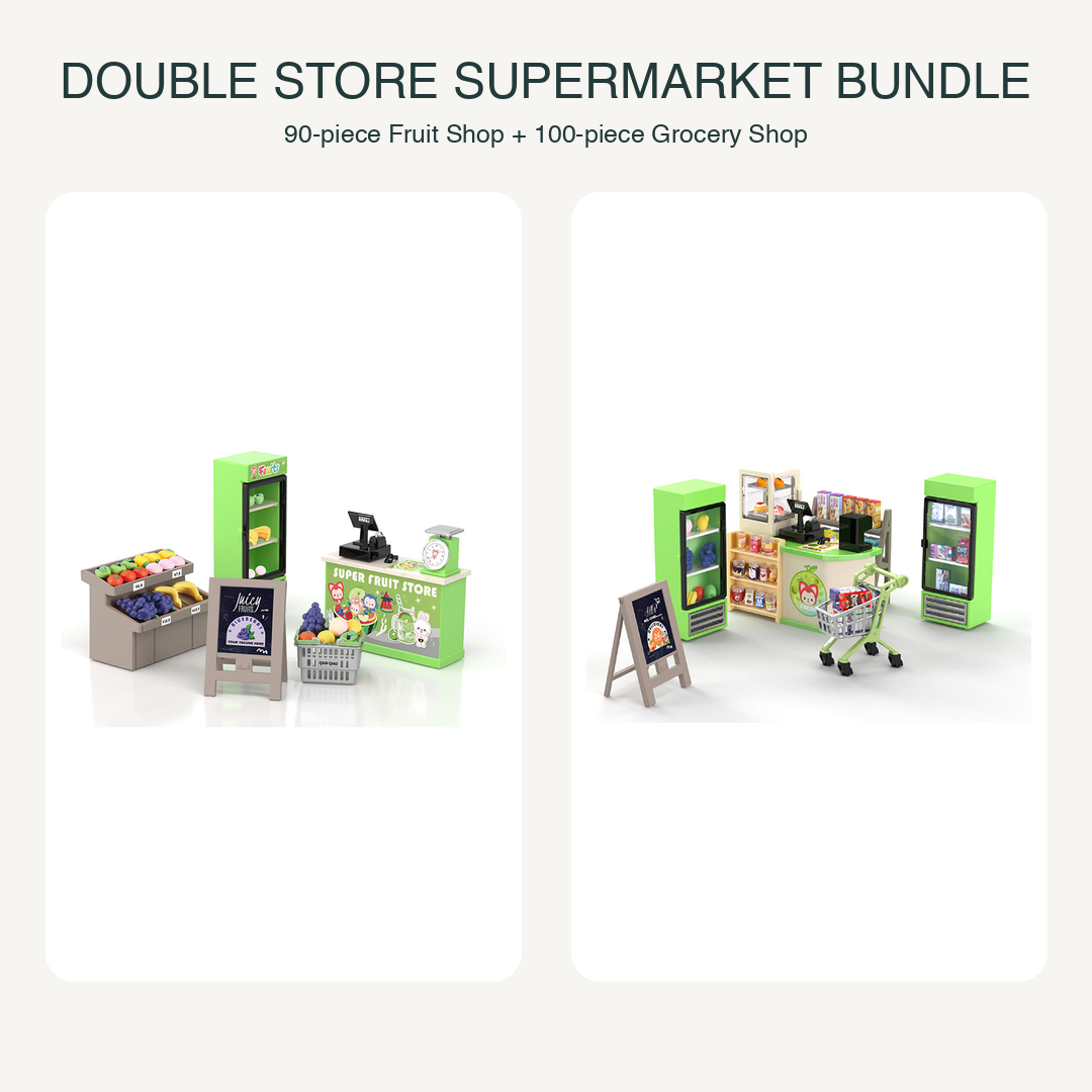 Double the Tiny Shopping: 90-Piece and 100-Piece Supermarket Bundle