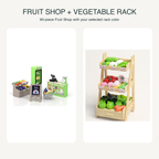 Fresh Produce Corner: 90-Piece Fruit Shop and Vegetable Rack Bundle