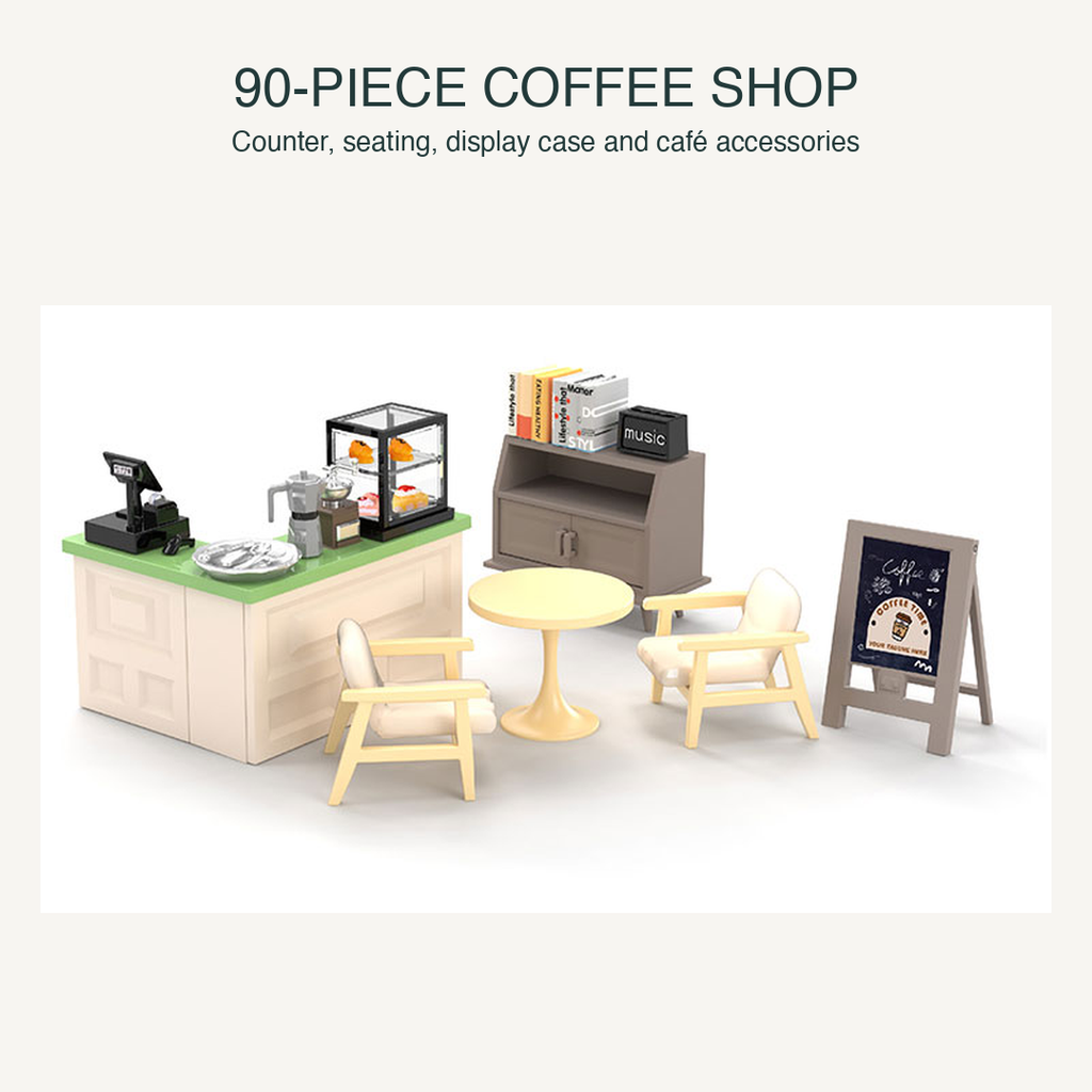 Two Tiny Counters, One Sweet Scene: Miniature Milk Tea and Coffee Shop Bundle