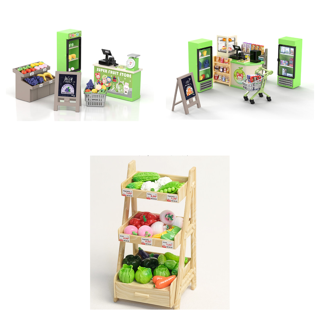 The Whole Tiny Market: Premium Miniature Supermarket Bundle