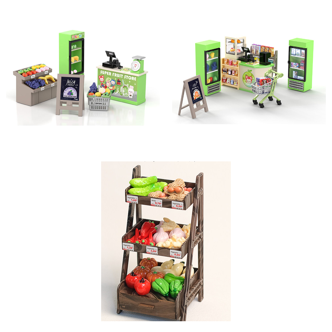 The Whole Tiny Market: Premium Miniature Supermarket Bundle