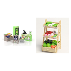 Fresh Produce Corner: 90-Piece Fruit Shop and Vegetable Rack Bundle