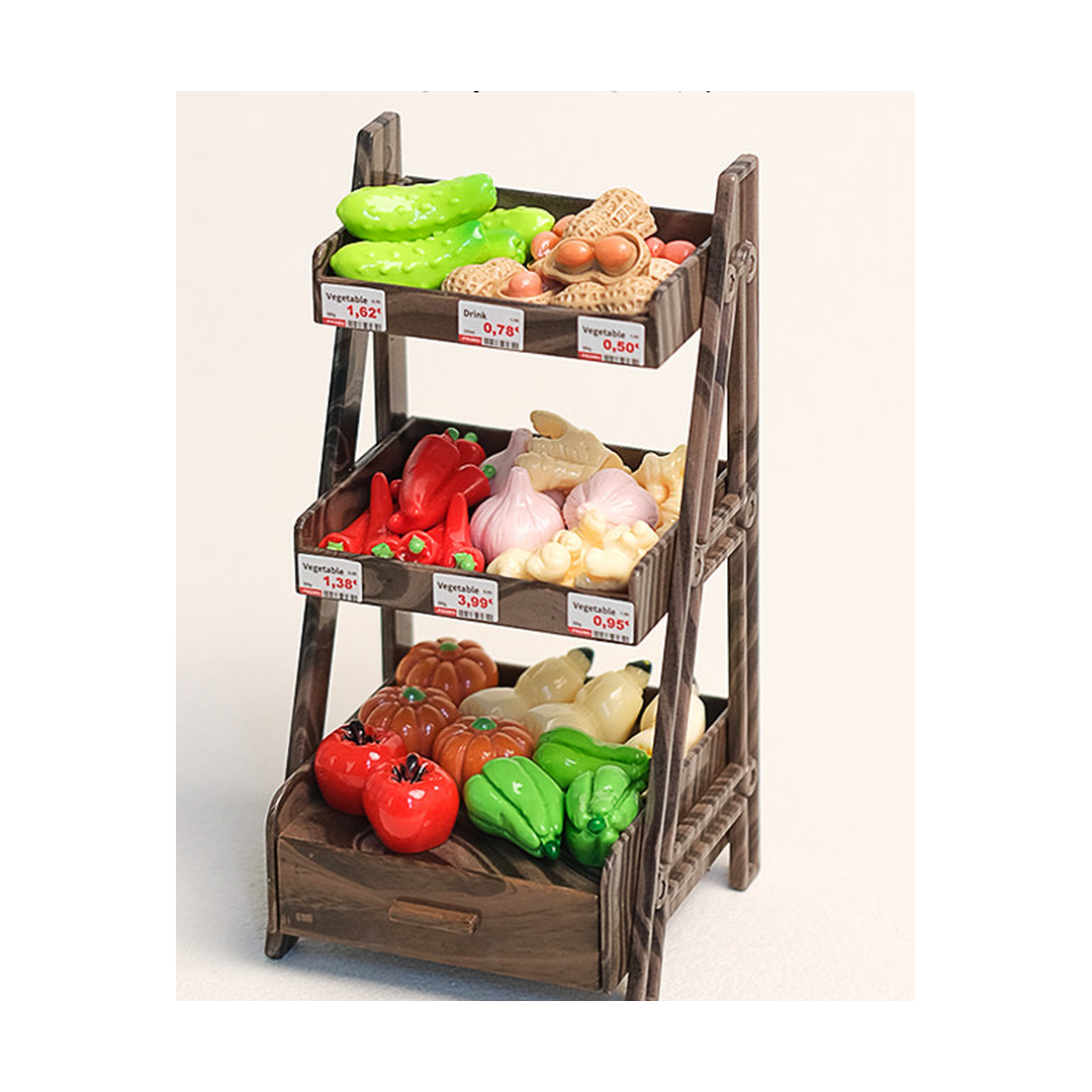 Market Day Details: Miniature Vegetable Display Rack Set