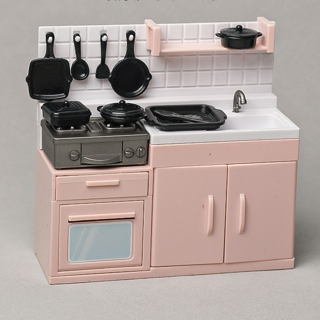 Dinner Prep in Miniature: Sink and Stove Cabinet Set