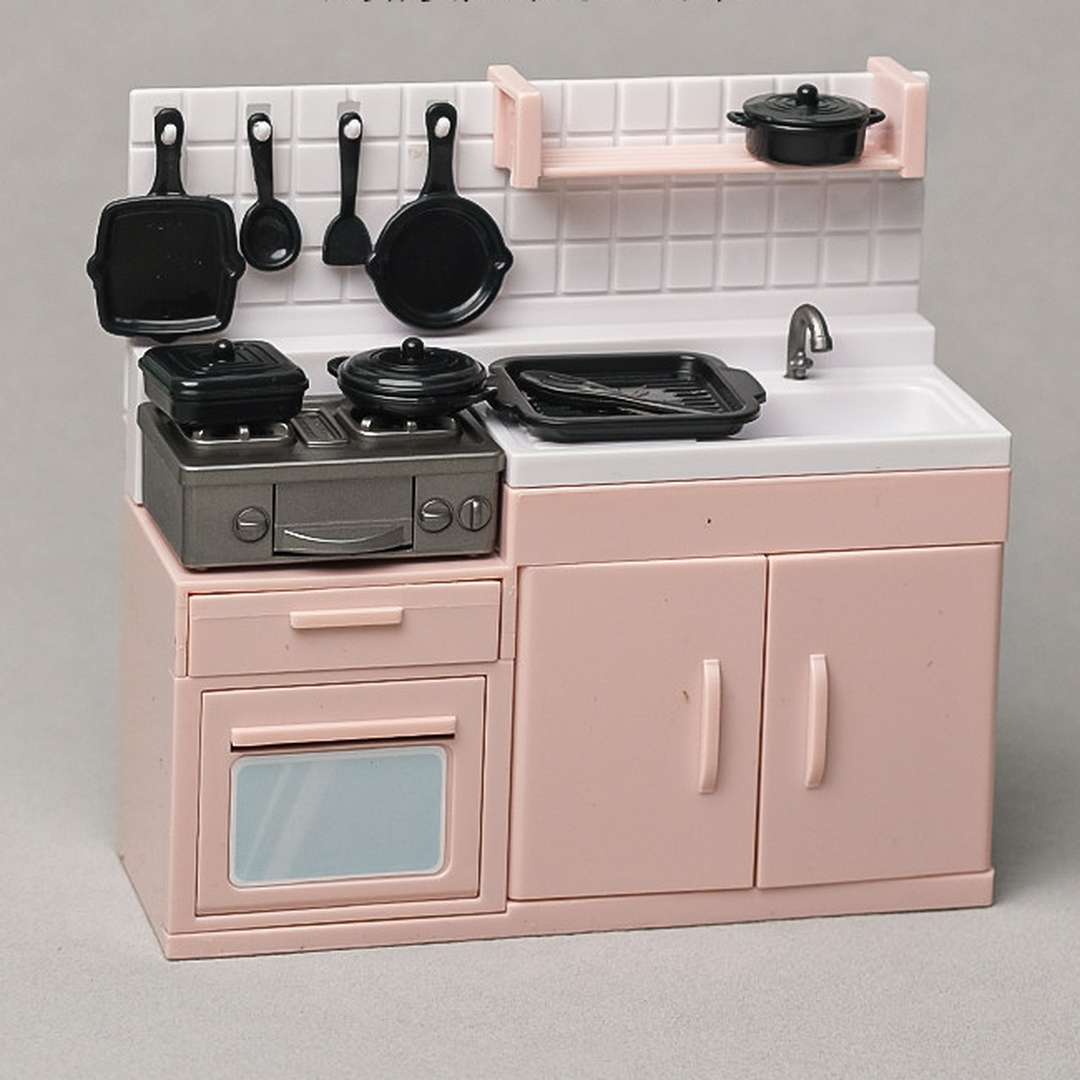 Dinner Prep in Miniature: Sink and Stove Cabinet Set