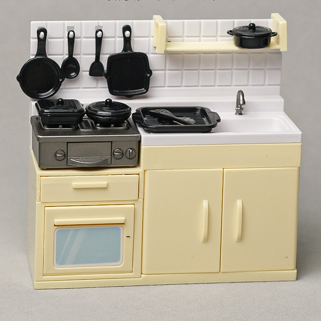 Dinner Prep in Miniature: Sink and Stove Cabinet Set